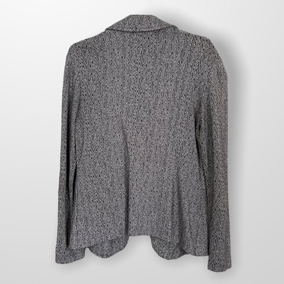 Soft Knit Tart Blazer Size M Black & White Chevron - Picture 2 of 8